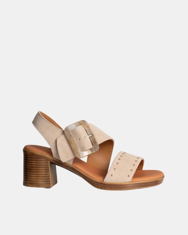  Sandalias Abiertas Mujer RKS Beige 122449