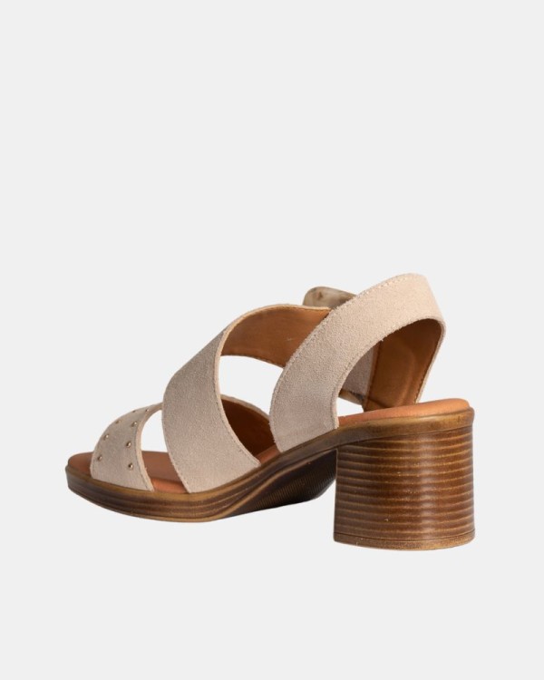  Sandalias Abiertas Mujer RKS Beige 122449