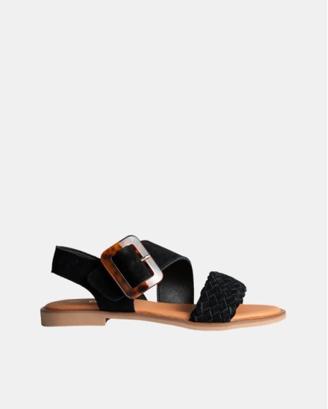  Sandalias Abiertas Mujer RKS Negro 122410