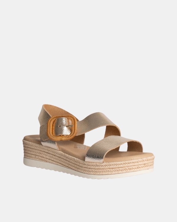  Sandalias Abiertas Mujer RKS Oro 5694