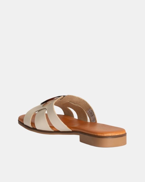 Sandalias Abertas Mulher RKS Beige 3064