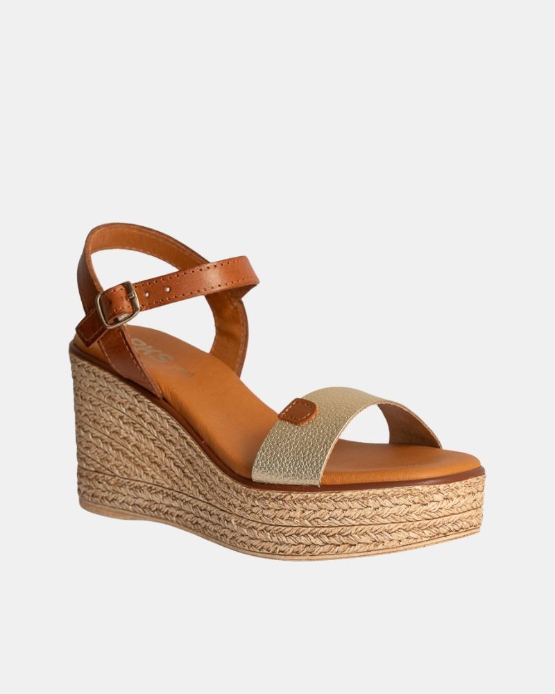  Sandalias Rafia Mujer RKS Oro 5890