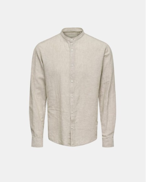 Camisas de Manga Comprida Homem ONLY & SONS Bege 22019173 CAIDEN