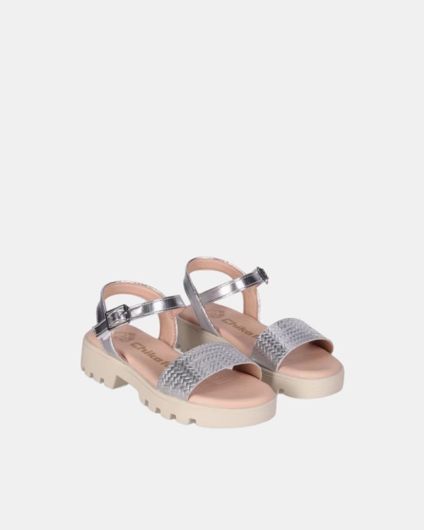  Sandalias Abiertas Infantil CHIKA 10 Plata MARIONA 01