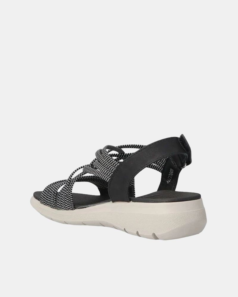  Sandalias Abiertas Mujer Amarpies Negro ABZ26583