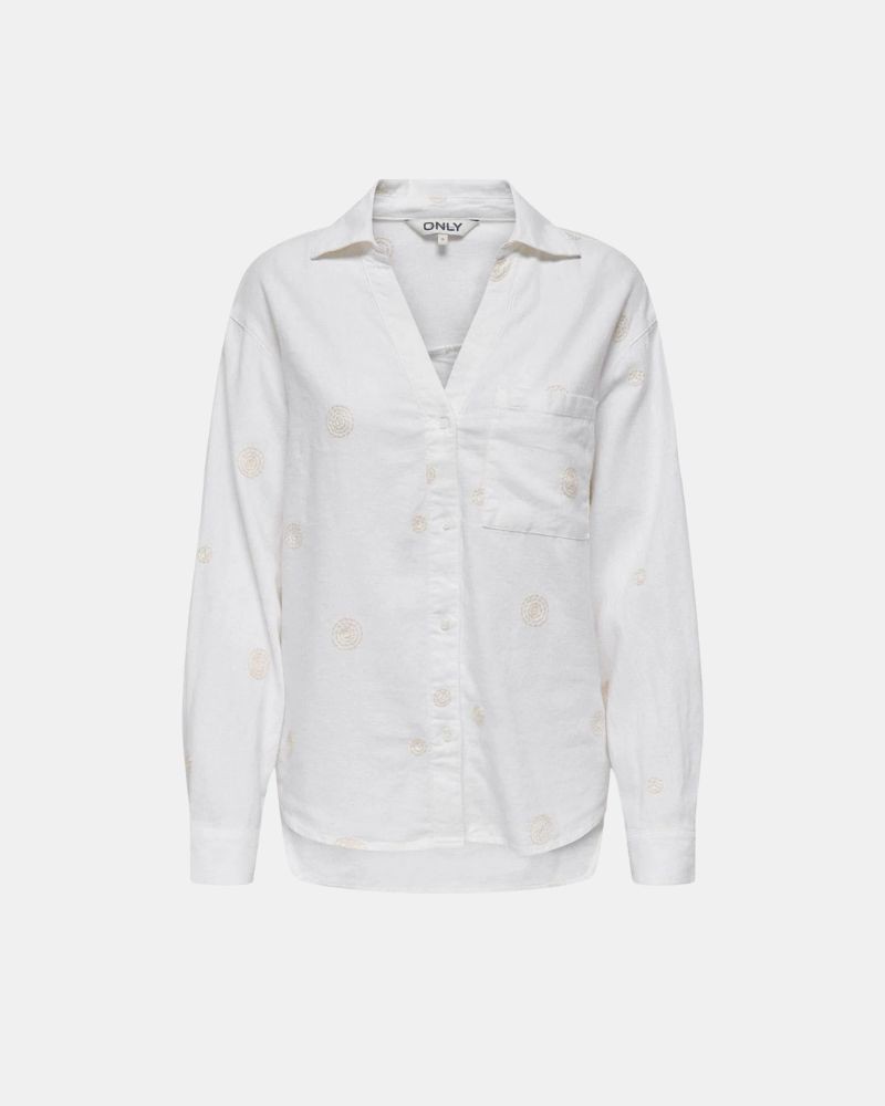 Camisas Manga Comprida Mulher ONLY Branco 15338802 CARO