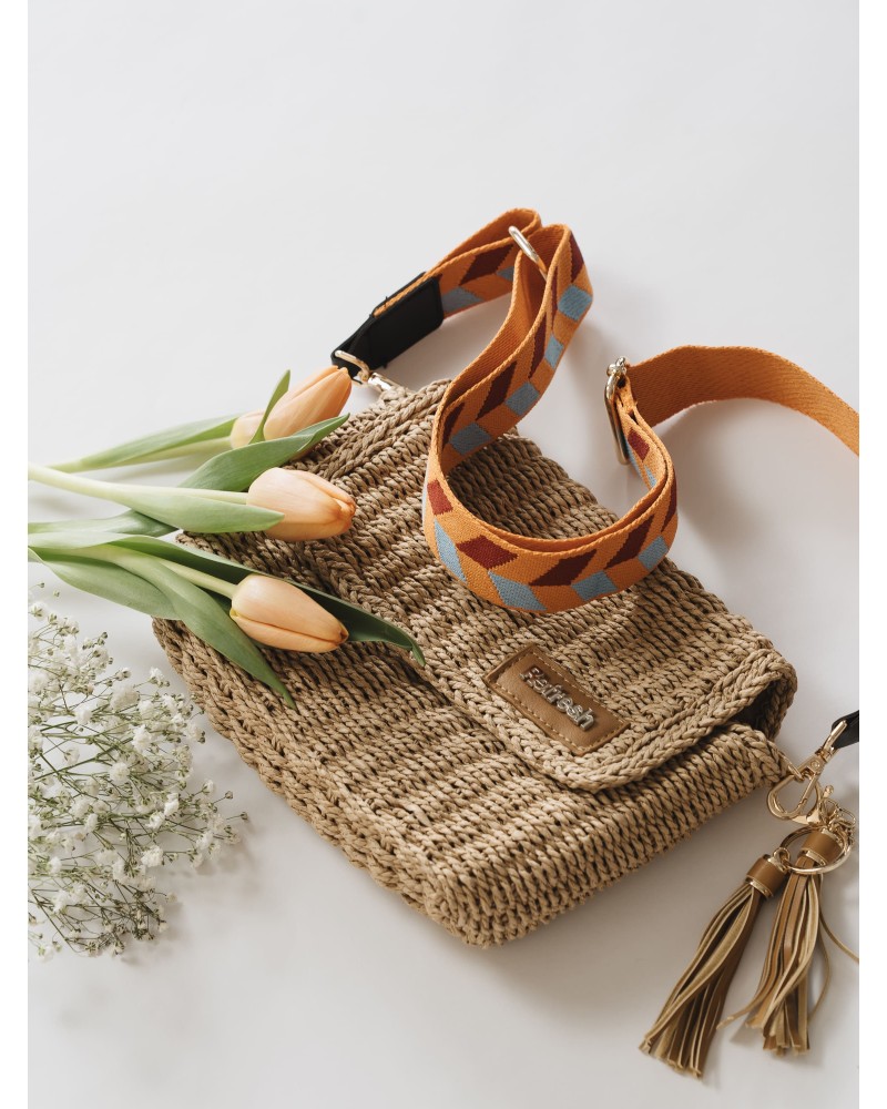 Bolsos Bandoleira de Ráfia Mulher REFRESH Taupe 183306