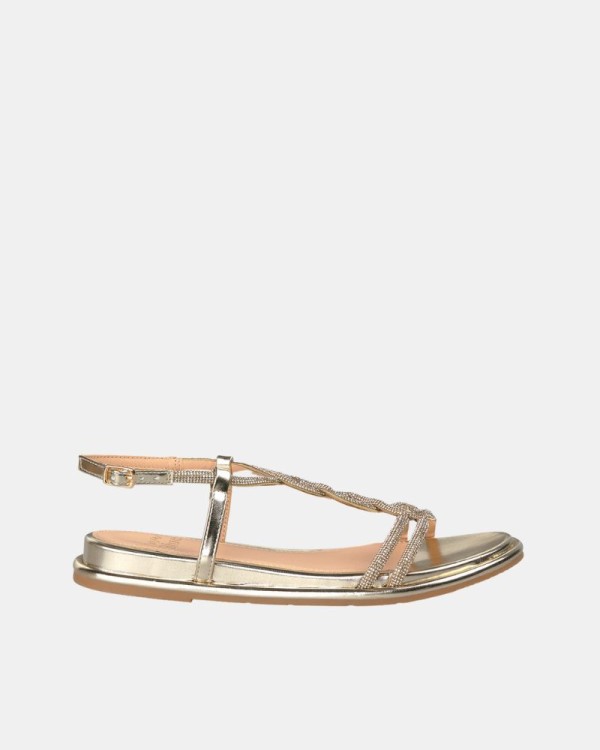 Sandalias Fiesta Abertas Mulher Alma Blue Ouro V25BLD109