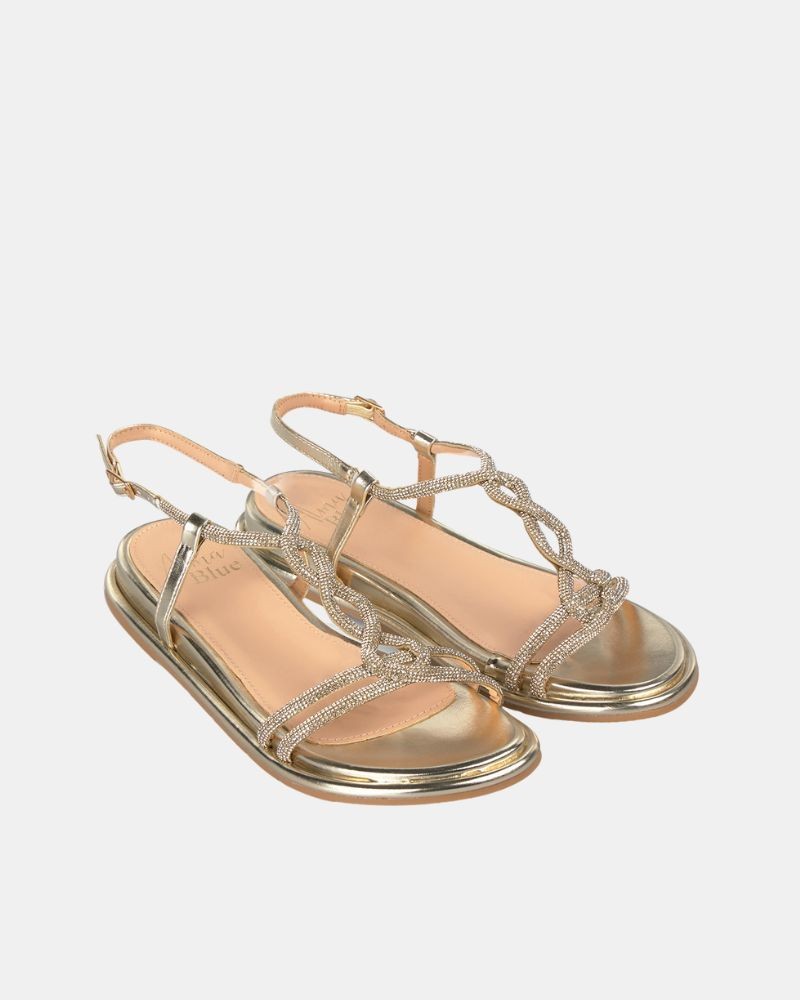 Sandalias Fiesta Abertas Mulher Alma Blue Ouro V25BLD109