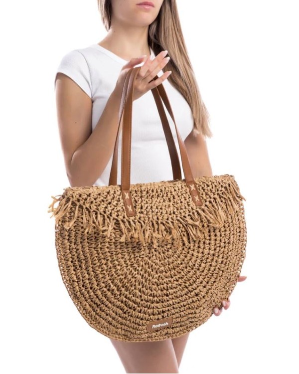 Bolsos Bandoleira de Palha Mulher REFRESH Taupe 183301
