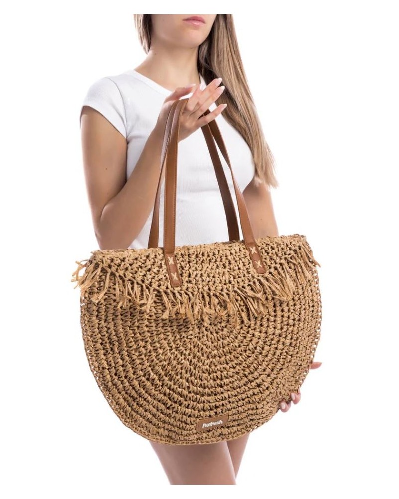  Bolsos Bandoleras Rafia Mujer REFRESH Taupe 183301