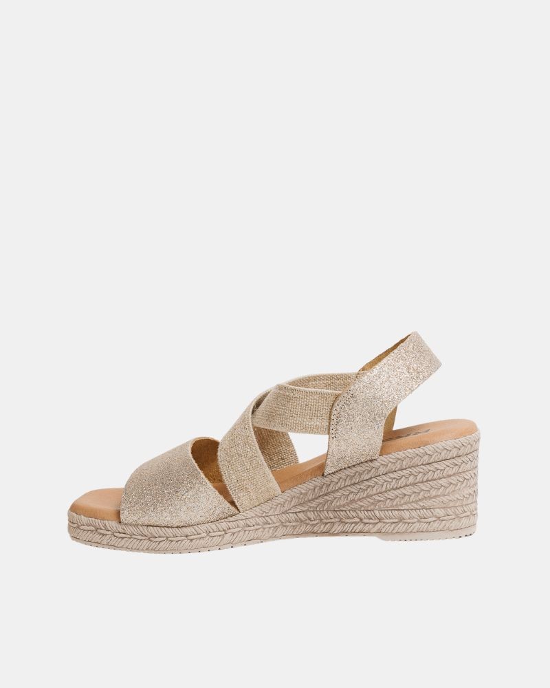 Sandalias Abiertas Rafia Mujer RKS Beige 425495