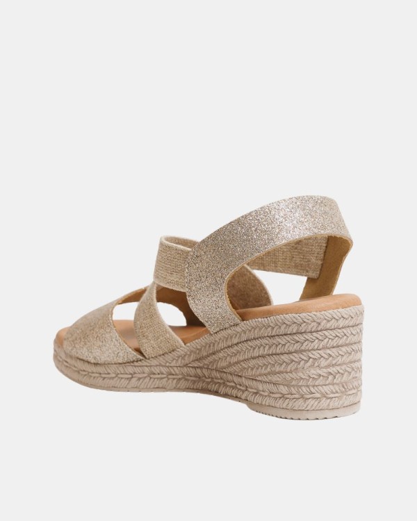  Sandalias Abiertas Rafia Mujer RKS Beige 425495