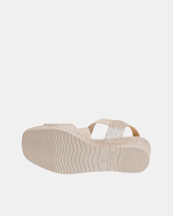  Sandalias Abiertas Rafia Mujer RKS Beige 425495