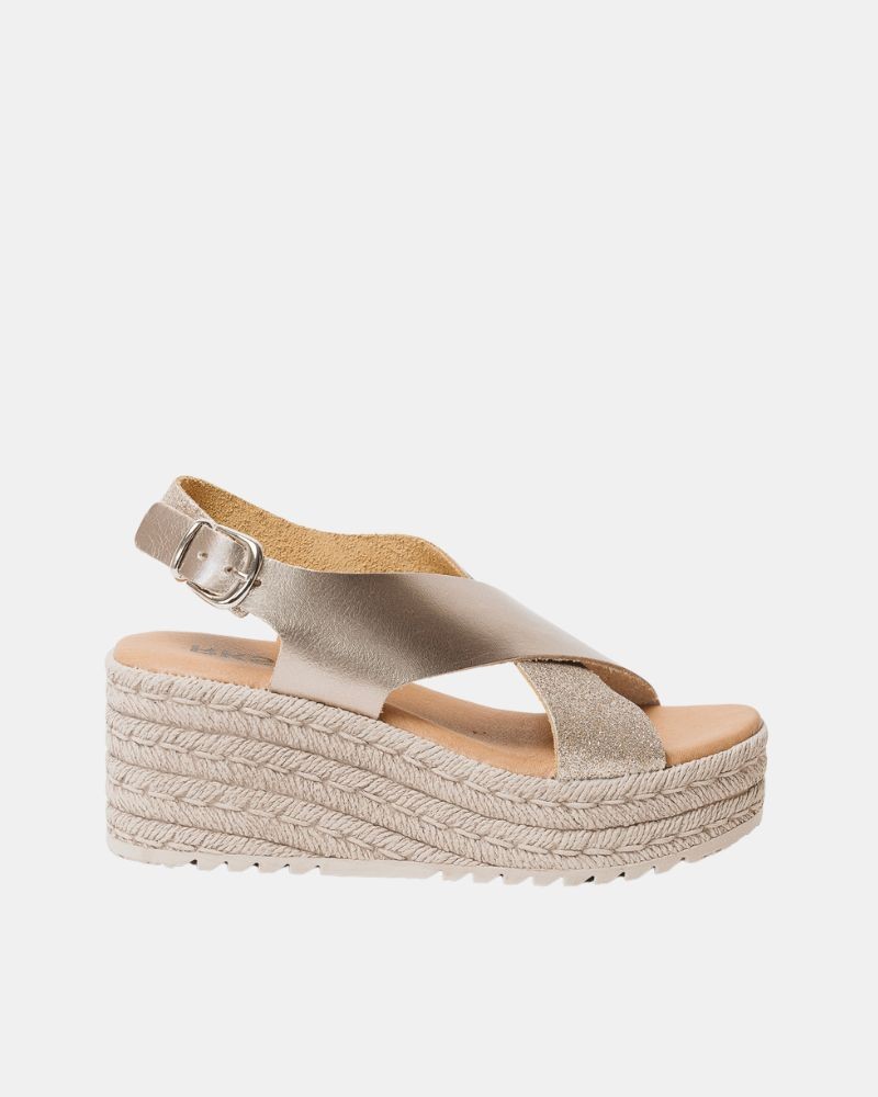 Sandálias Abertas Ráfia Mulher RKS Dourado 843853