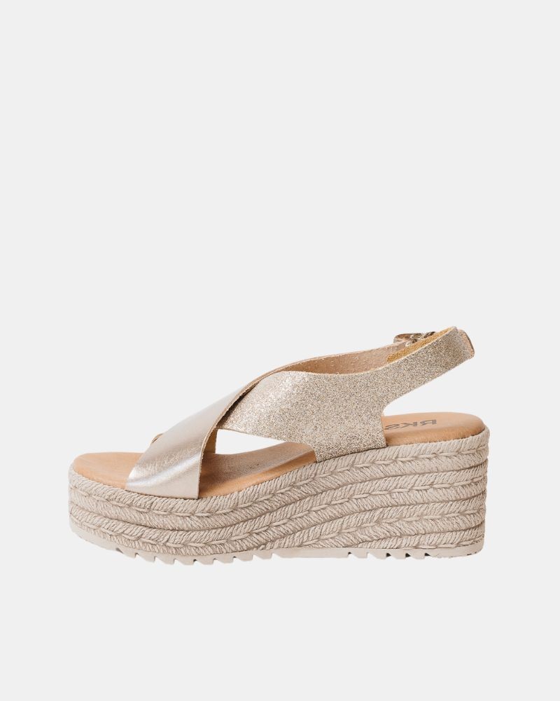  Sandalias Abiertas Rafia Mujer RKS Oro 843853
