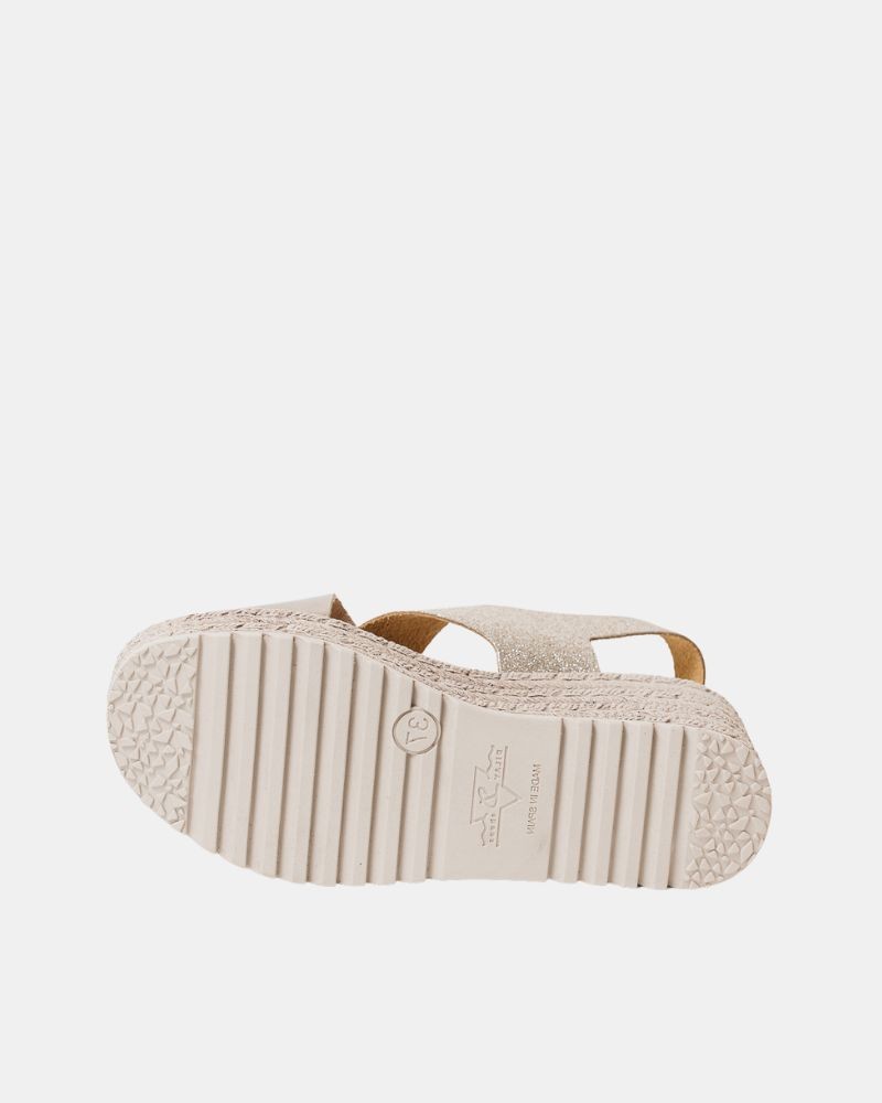  Sandalias Abiertas Rafia Mujer RKS Oro 843853