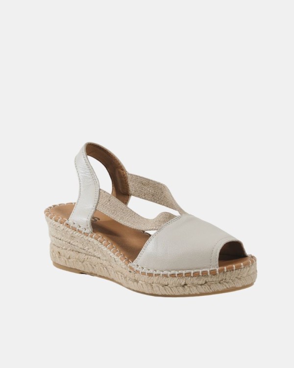  Sandalias Abiertas Rafia Mujer RKS Blanco DONA17