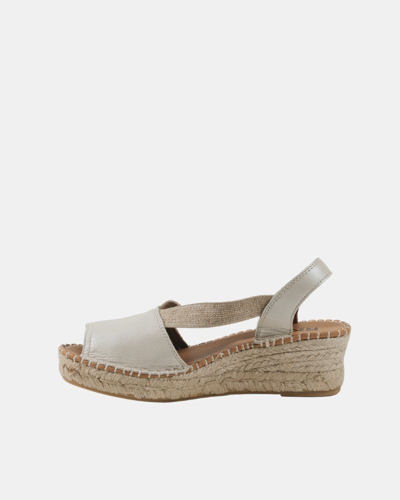  Sandalias Abiertas Rafia Mujer RKS Blanco DONA17