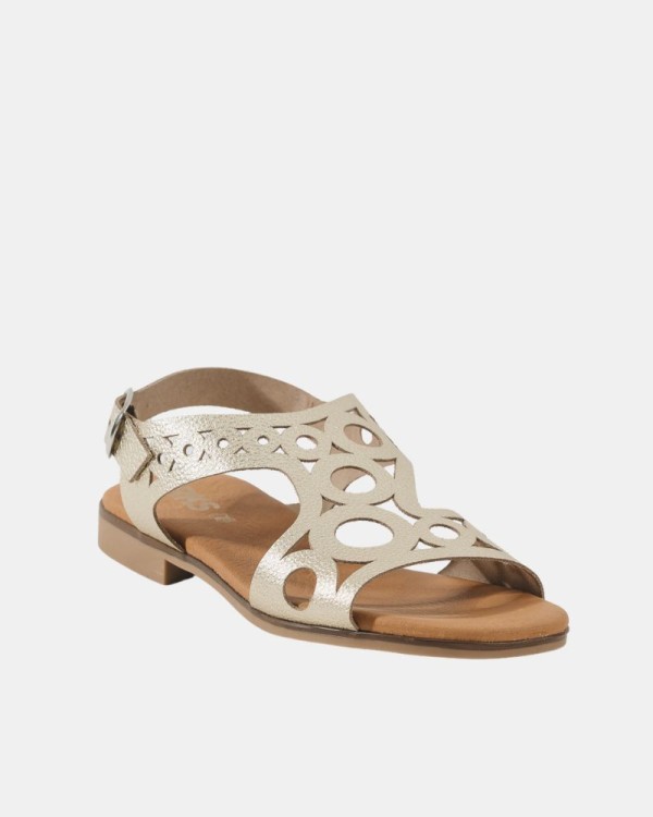  Sandalias Abiertas Mujer RKS Oro 3049