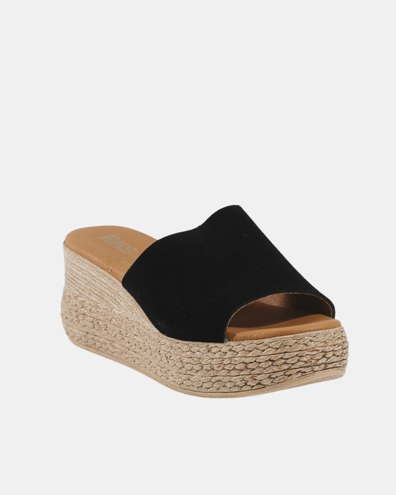  Sandalias Rafia Mujer RKS Negro 3767