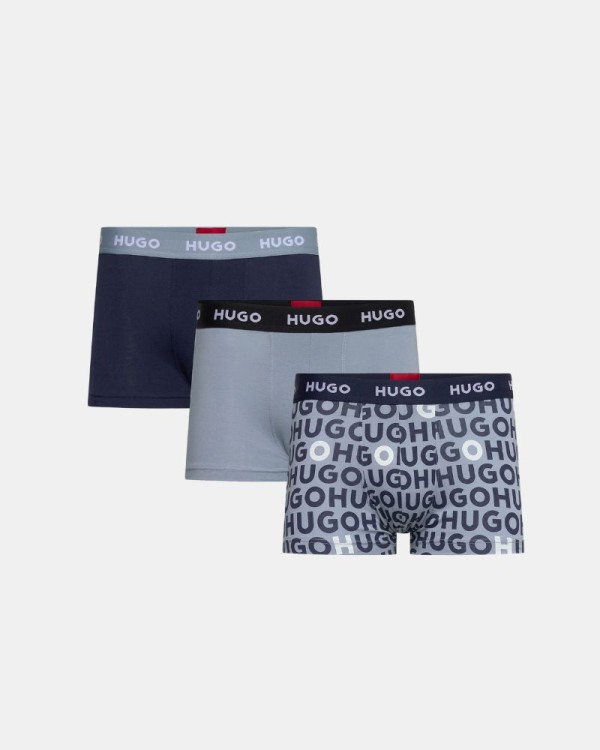 Cueca Boxer Homem HUGO Azul 50532550 TRUNK TRIPLET DESIGN