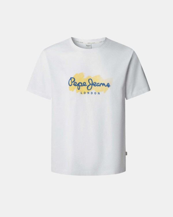 T-shirts Manga curta Homem PEPE JEANS Branco PM509959 MILTON TEE