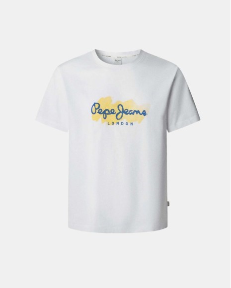 T-shirts Manga curta Homem PEPE JEANS Branco PM509959 MILTON TEE