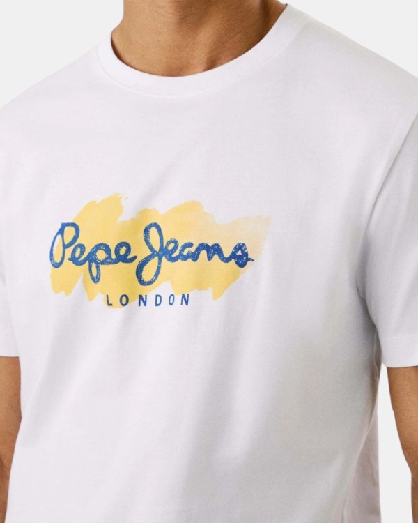 T-shirts Manga curta Homem PEPE JEANS Branco PM509959 MILTON TEE