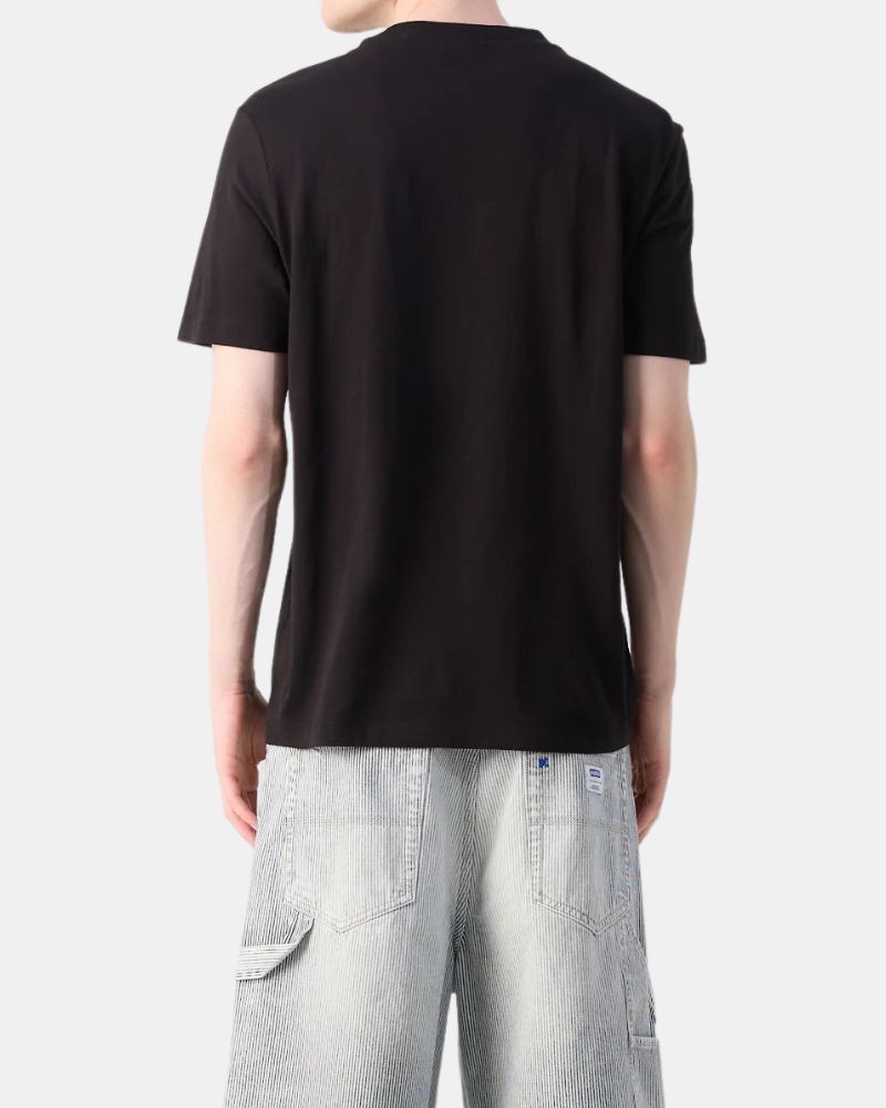 HUGO Camiseta de manga corta con logotipo de naipes para hombre Small negro Stormy Black