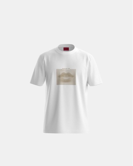 T-shirts Manga curta Homem HUGO Branco 50544496 DETERNI