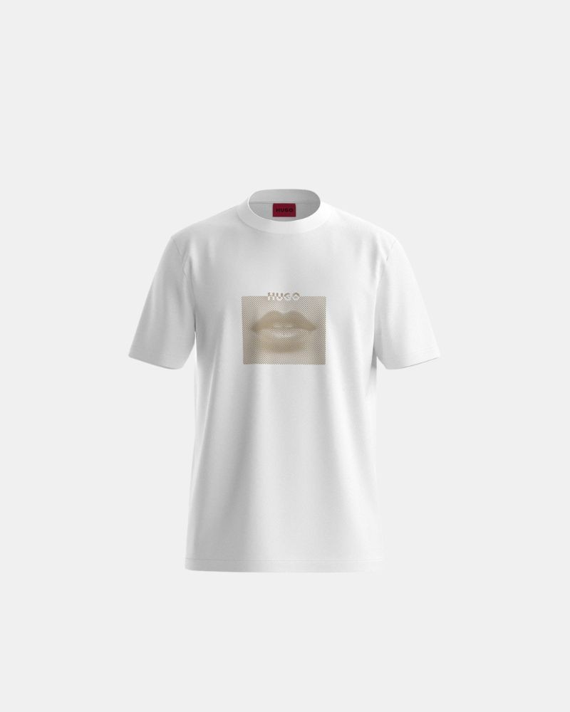 T-shirts Manga curta Homem HUGO Branco 50544496 DETERNI