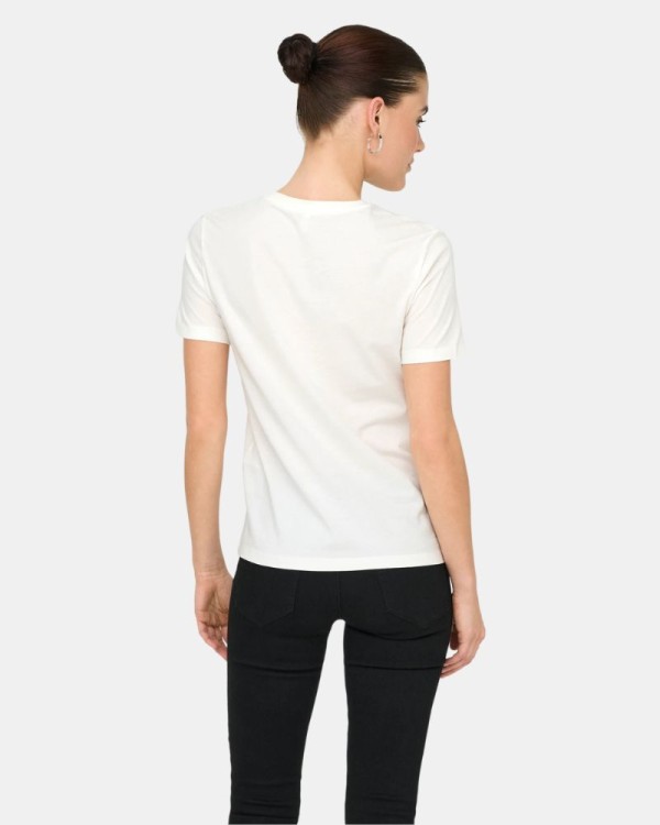 T-shirts Manga curta Mulher ONLY Branco 15357554 MARCY