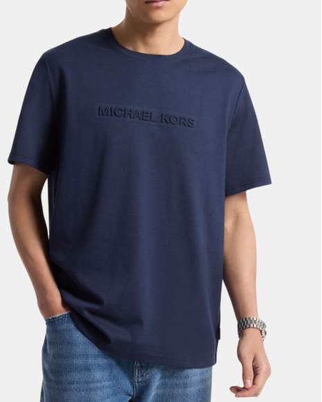  Camisetas Manga corta Hombre MICHAEL KORS Azul CF4529H1V2 EMBOSSED LOGO TEE