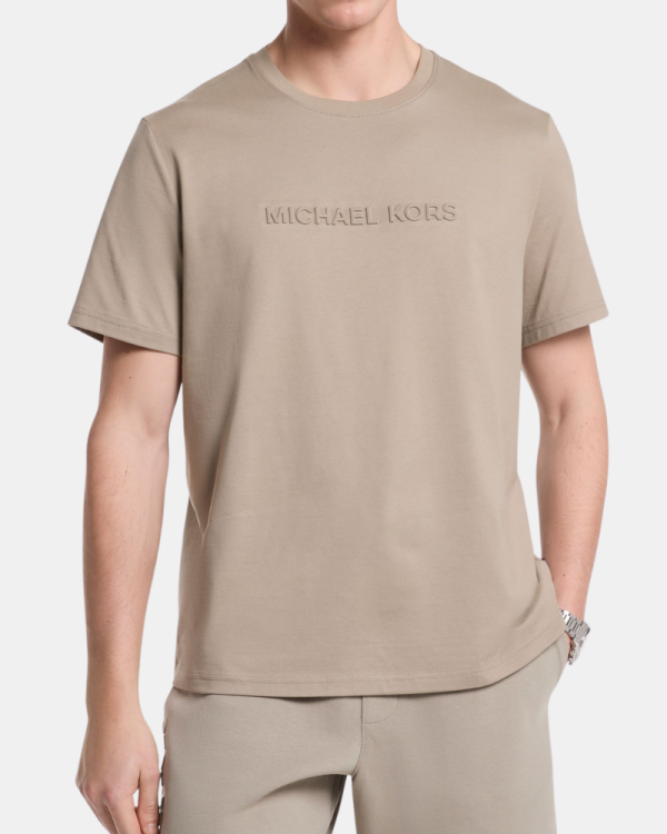 T-shirts Manga curta Homem MICHAEL KORS Bege CF4529H1V2 T-shirt com logotipo em relevo