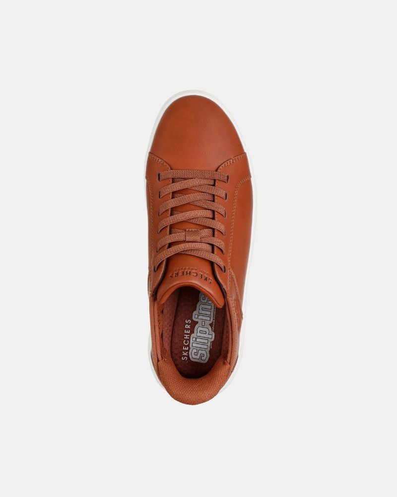 Zapatillas Bajas Hombre SKECHERS Marrón 183177 SLIP INS COURT BREAK DOUBLE VENTED
