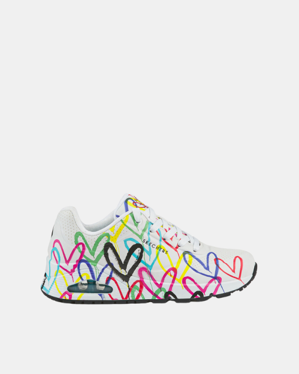 Sapatilhas Baixas Mulher SKECHERS Branco 155507 X JGOLDCROWN UNO SPREAD THE LOVE