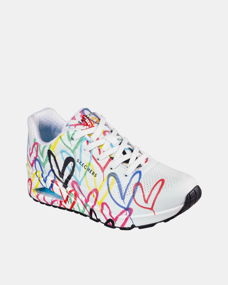 Sapatilhas Baixas Mulher SKECHERS Branco 155507 X JGOLDCROWN UNO SPREAD THE LOVE