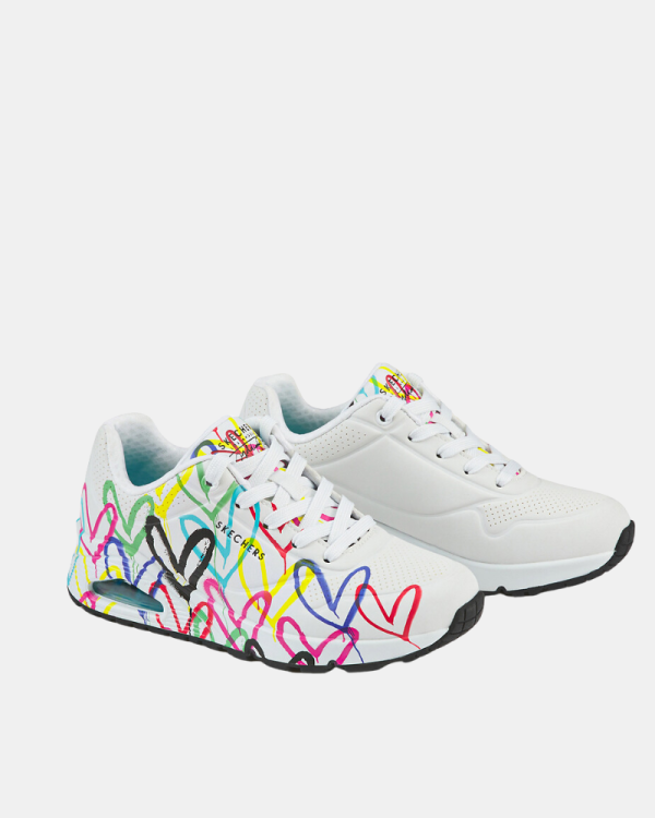 Sapatilhas Baixas Mulher SKECHERS Branco 155507 X JGOLDCROWN UNO SPREAD THE LOVE
