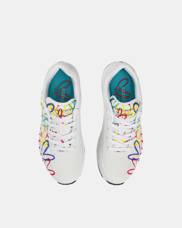Sapatilhas Baixas Mulher SKECHERS Branco 155507 X JGOLDCROWN UNO SPREAD THE LOVE