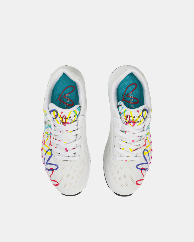 Sapatilhas Baixas Mulher SKECHERS Branco 155507 X JGOLDCROWN UNO SPREAD THE LOVE