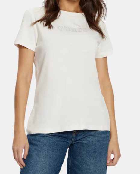 T-shirts Manga curta Mulher GUESS Branco V3BI11 J1314