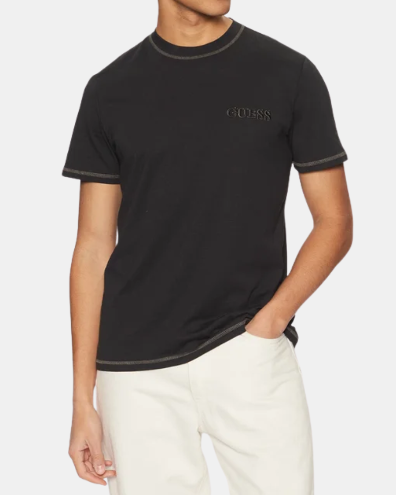 T-shirts Manga curta Homem GUESS Preto U5RI01 KCAM1