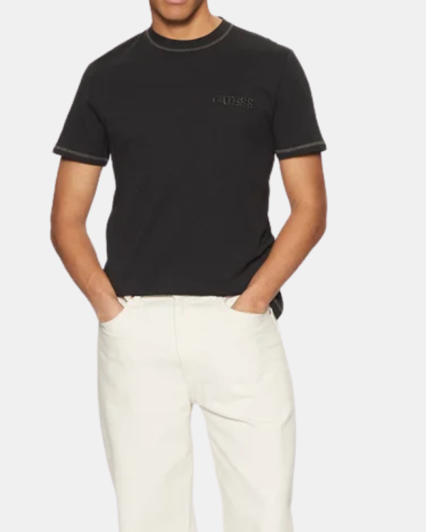 T-shirts Manga curta Homem GUESS Preto U5RI01 KCAM1