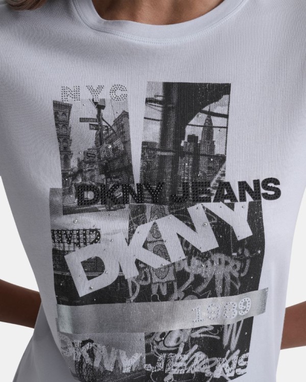  Camisetas Manga corta Mujer DKNY Blanco DJ5T1634