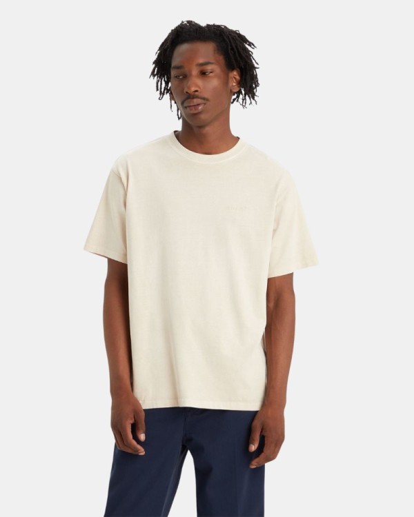T-shirts Manga curta Homem LEVIS Bege A0637 0093 RED TAB VINTAGE TEE