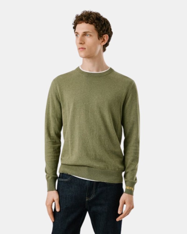 T-shirt de Manga Comprida Hombre PEPE JEANS Verde PM7000013 ANDRE CREW NECK