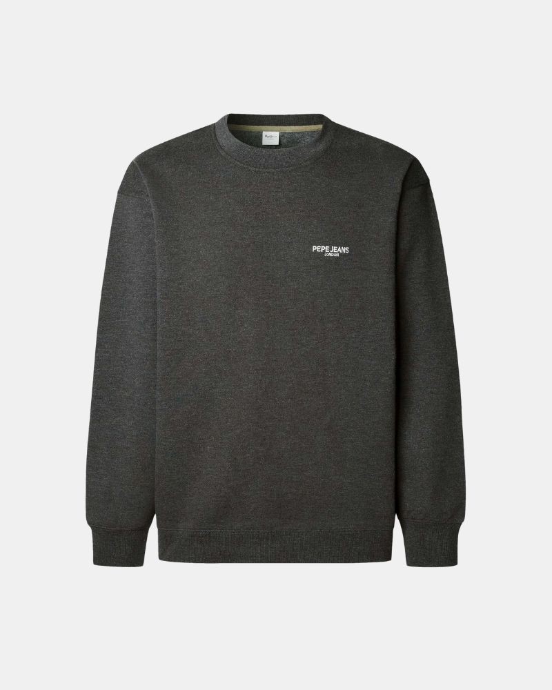 Pepe Jeans Gebreide pullover met labelstitching, model 'LUKA' in lichtgrijs gemêleerd online kopen | P&C