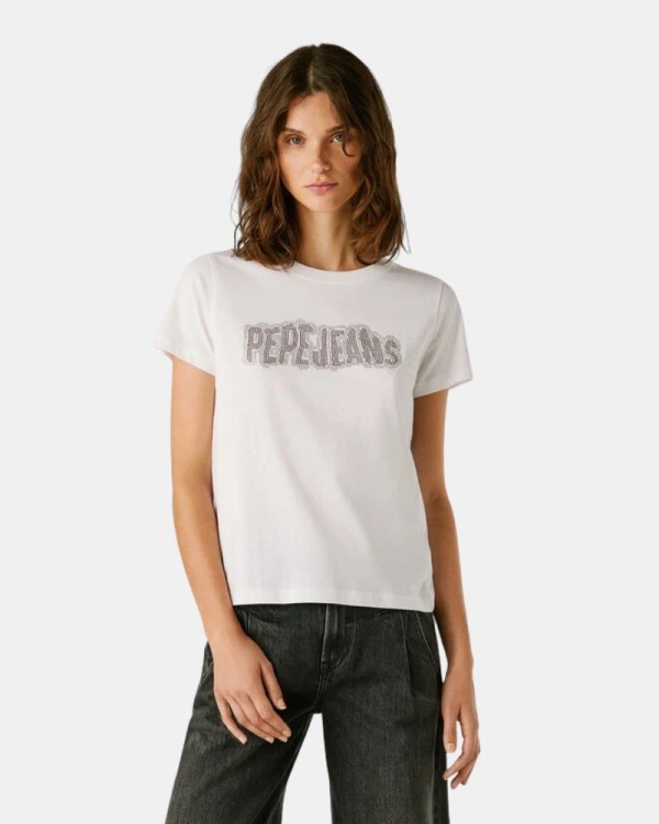 T-shirts Manga curta Mulher PEPE JEANS Branco PL5000052 BERI
