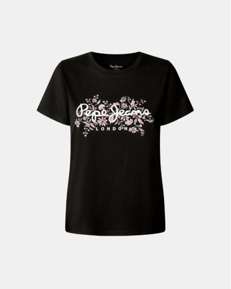 T-shirts Manga curta Mulher PEPE JEANS Preto PL5000049 BERO
